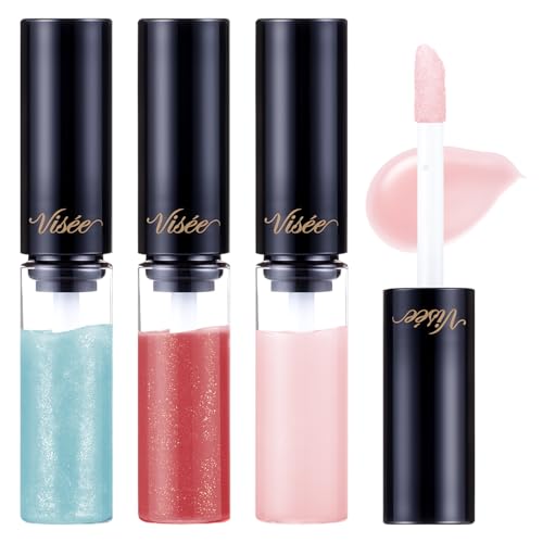 Visee Essence Lip Plumper Mini Set Lip Gloss Color Enhancement Plump Volume Up Moisturizing 2.8mL×3 Colors