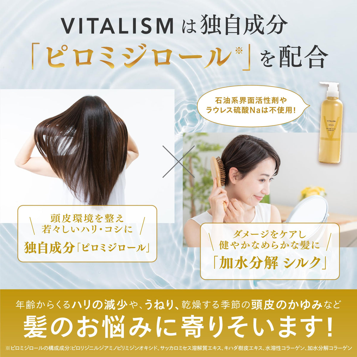 VITALISM Scalp Care Shampoo and Conditioner Travel Set for Women