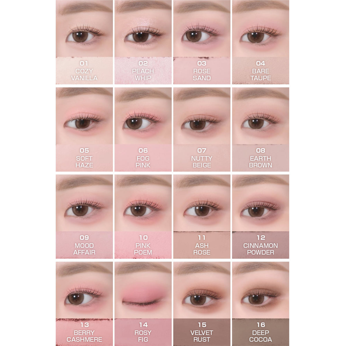 WAKEMAKE Soft Blurring Eye Palette 29 Soy Pink Blurring 16 Shades