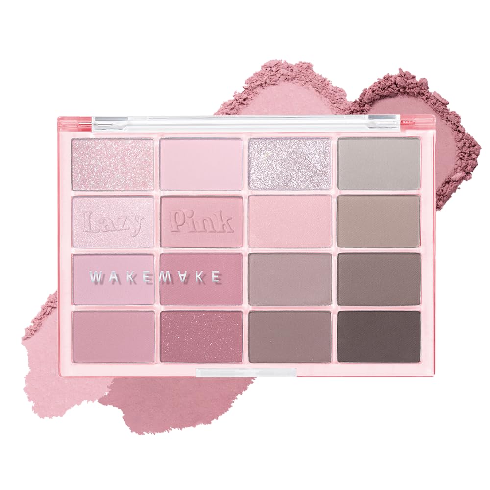 WAKEMAKE Soft Blurring Eye Palette 26 Muted Rose Blurring 16 Colors