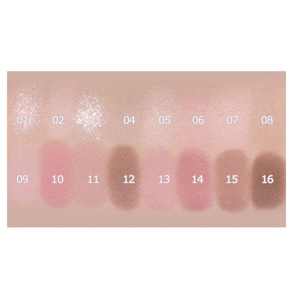 WAKEMAKE Soft Blurring Eye Palette 26 Muted Rose Blurring 16 Colors