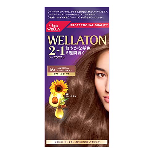 Wella Wellaton 2+1 Gray Hair Color Cream 9G Very Light Warm Brown, 1 Count
