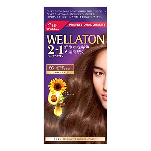 WELLATON 2+1 Cream Hair Color 8G Lighter Warm Brown, 1 Count (x 1)