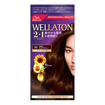 WELLATON 2+1 Cream Hair Color 5B Natural Pure Brown, 1 Count (x 1)