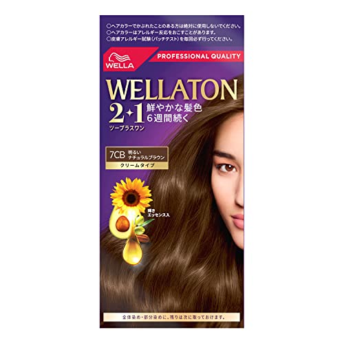 WELLATON 2+1 Cream Hair Color 7CB Light Natural Brown, 1 Count (x 1)