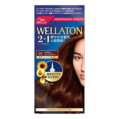 WELLATON 2+1 Liquid Hair Color 6G Slightly Light Warm Brown, 1 Count (x 1)