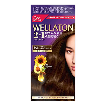 WELLATON 2+1 Coloration crème pour cheveux blancs 6CB brun naturel légèrement clair, 1 unité (x 1)