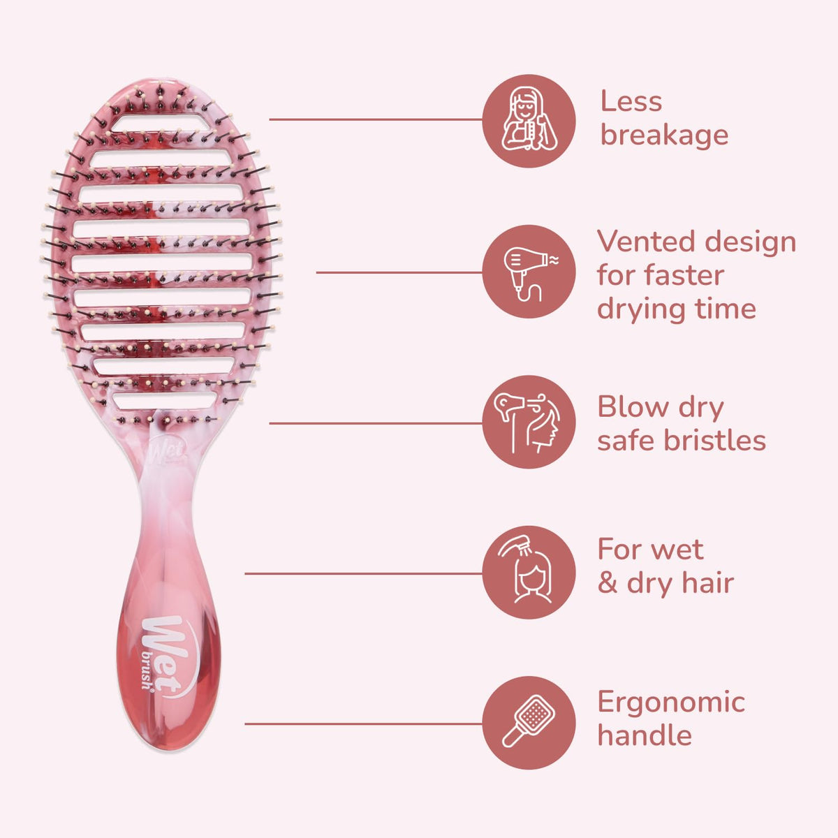 Wet Brush Speed Dry Hair Brush Sweet Seagrass Pink