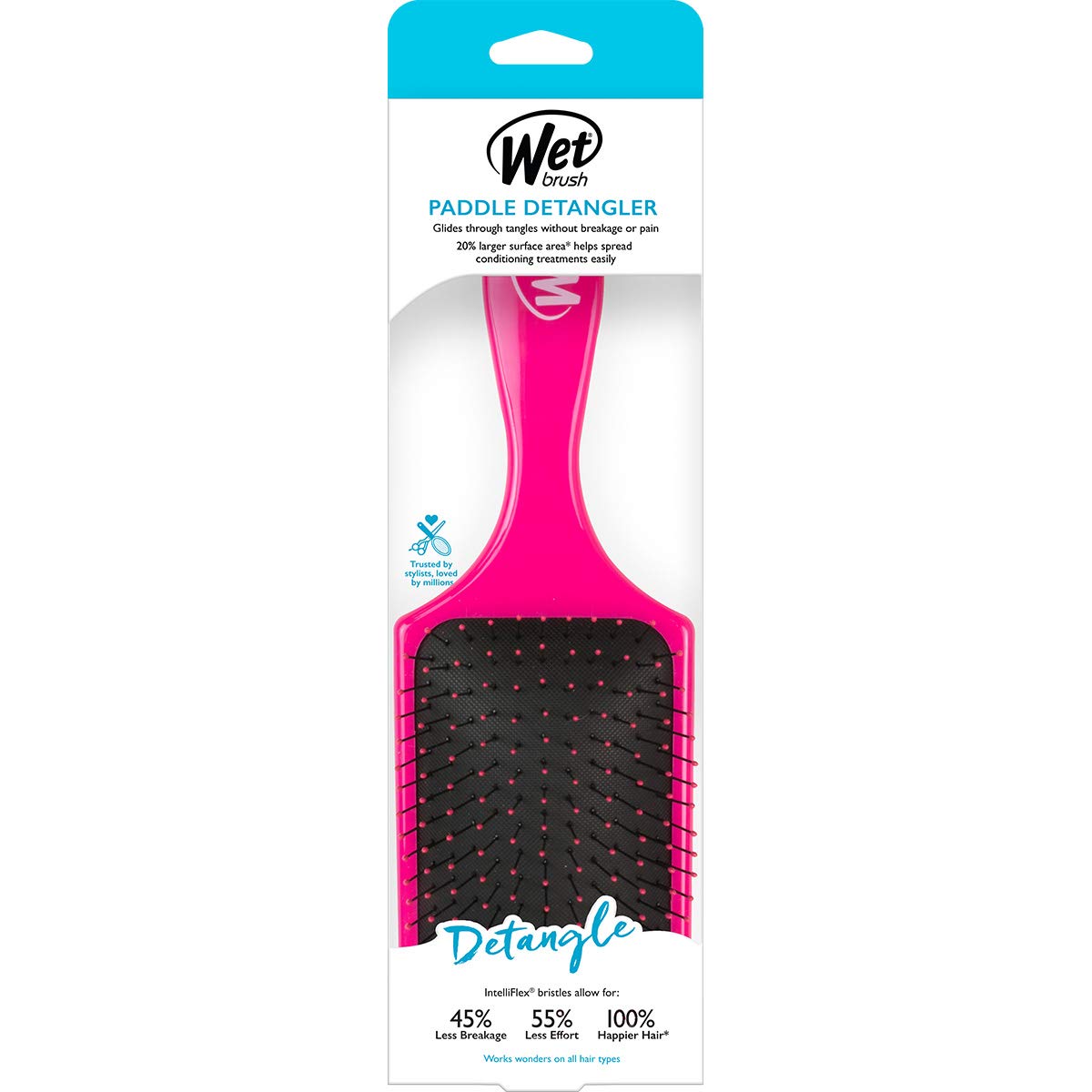 Wet Brush Paddle Detangler Hair Brush Pink for Japanese Hair Care