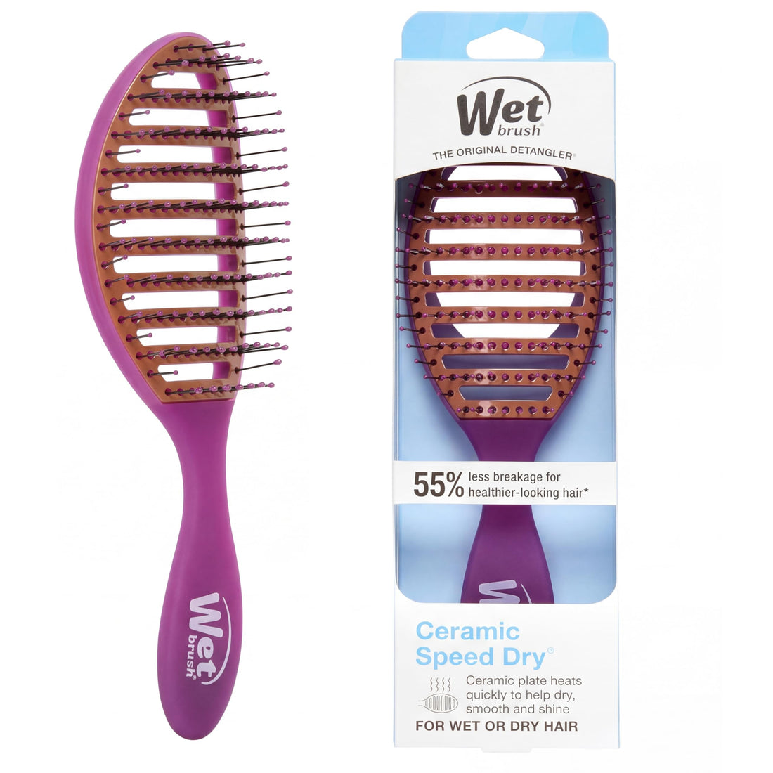 Wet Brush Ceramic Speed Dry Hair Brush, Purple, 1 Count