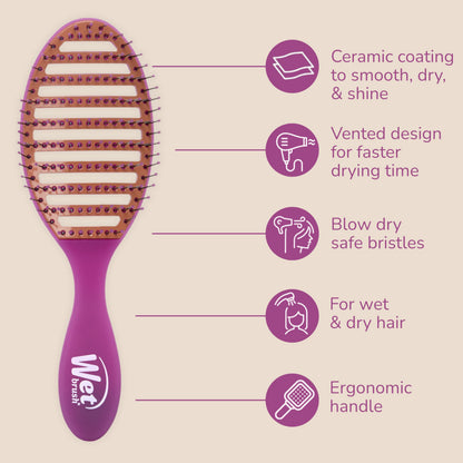 Wet Brush Ceramic Speed Dry Hair Brush Purple