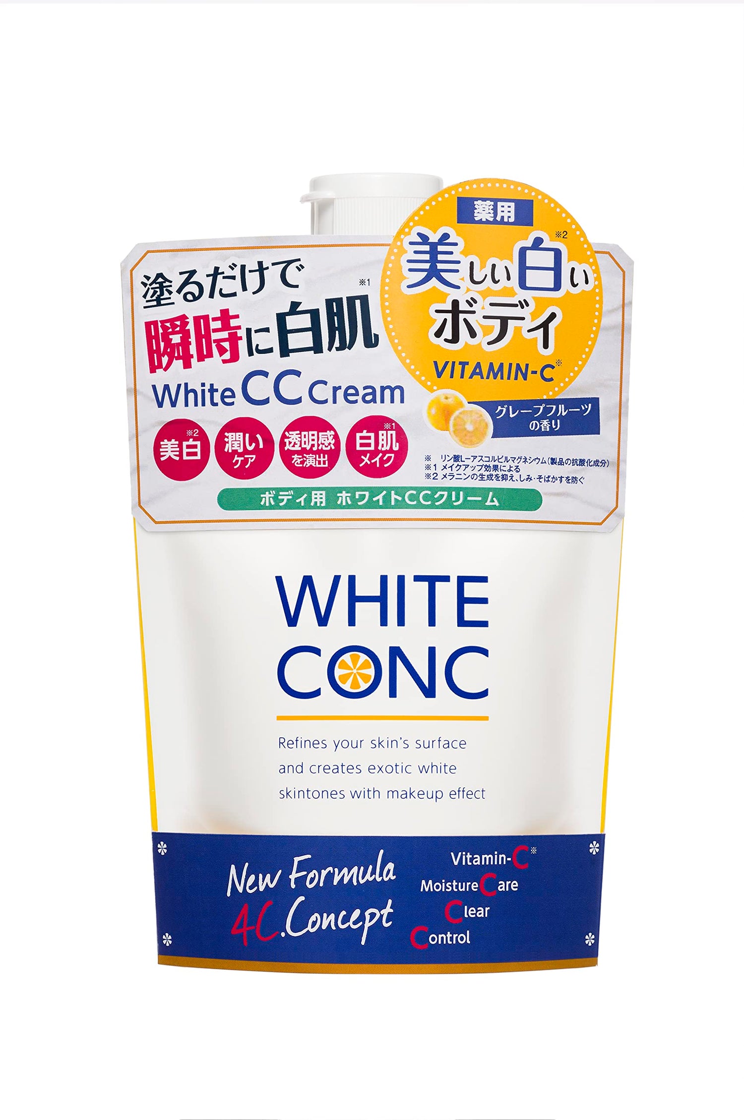WHITE CONC Whitening CC CII 200g <CC Cream for Whole Body and Face, Whitening, Grapefruit Scent, Moisturizing, Tone-Up, Genuine Product, Quasi-Drug>