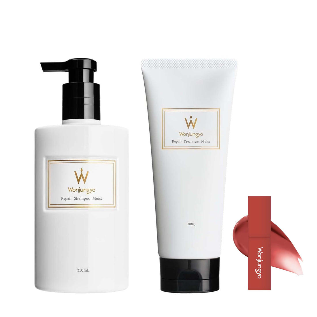 Wonjungyo Moist Repair Shampoo and Treatment Pair Set with Mini Tint