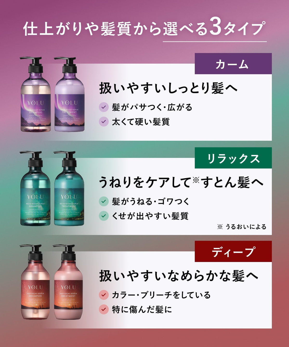 YOLU Deep Night Repair Shampoo and Conditioner Set 350ml