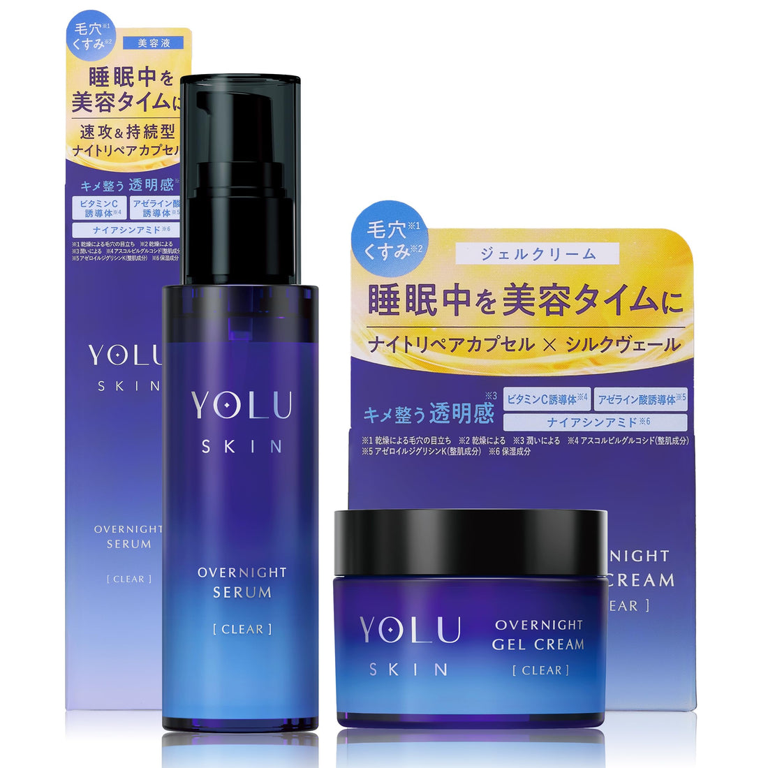 YOLU Overnight Skin Serum Gel Cream for Radiant Skin