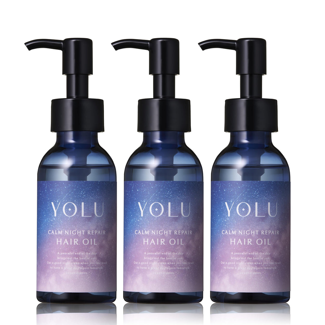 YOLU Hair Oil Calm Night Repair 3 Piece Set for Japanese Hair Care