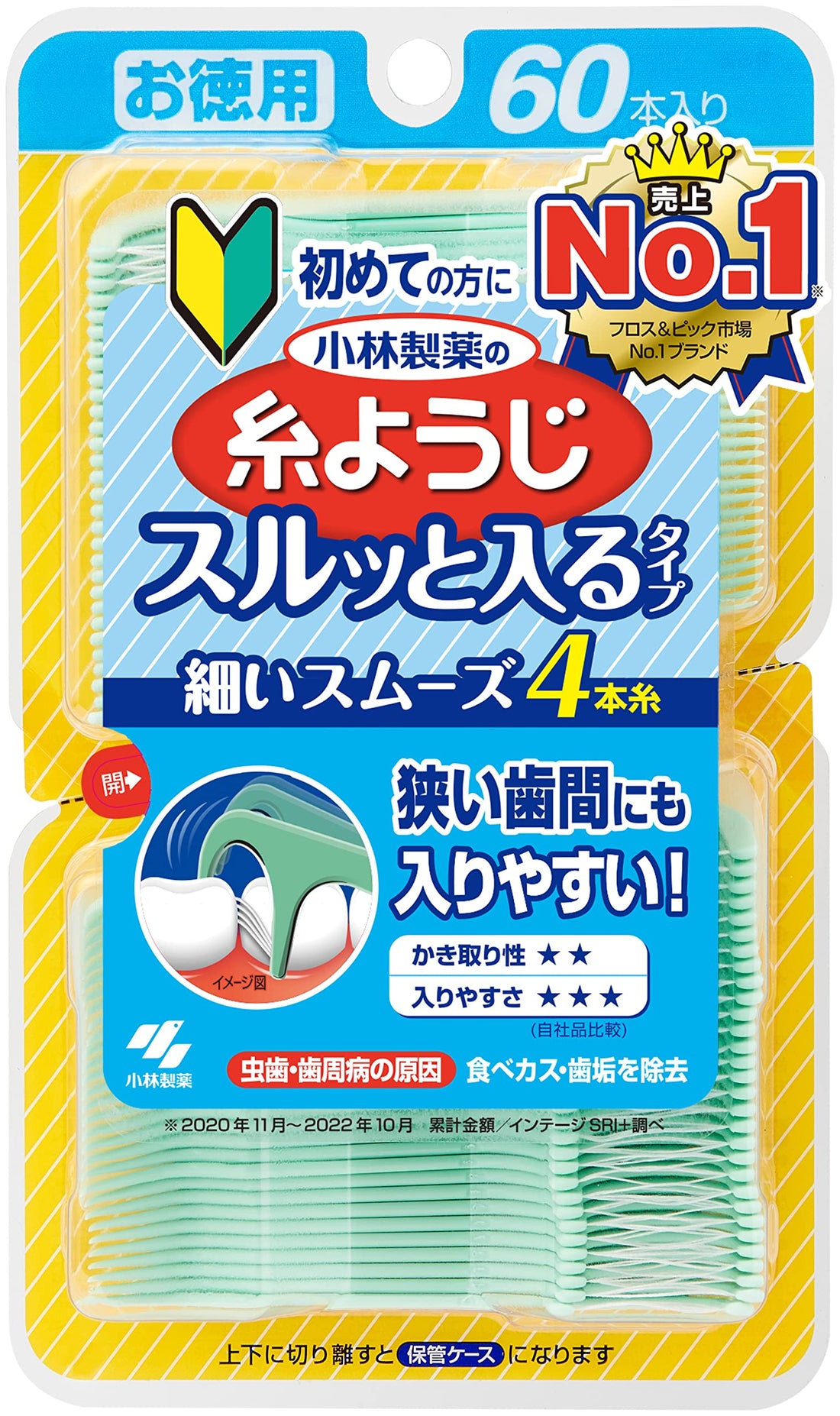 Itoyouji Dental Floss Picks for Tight Spaces 60 Count
