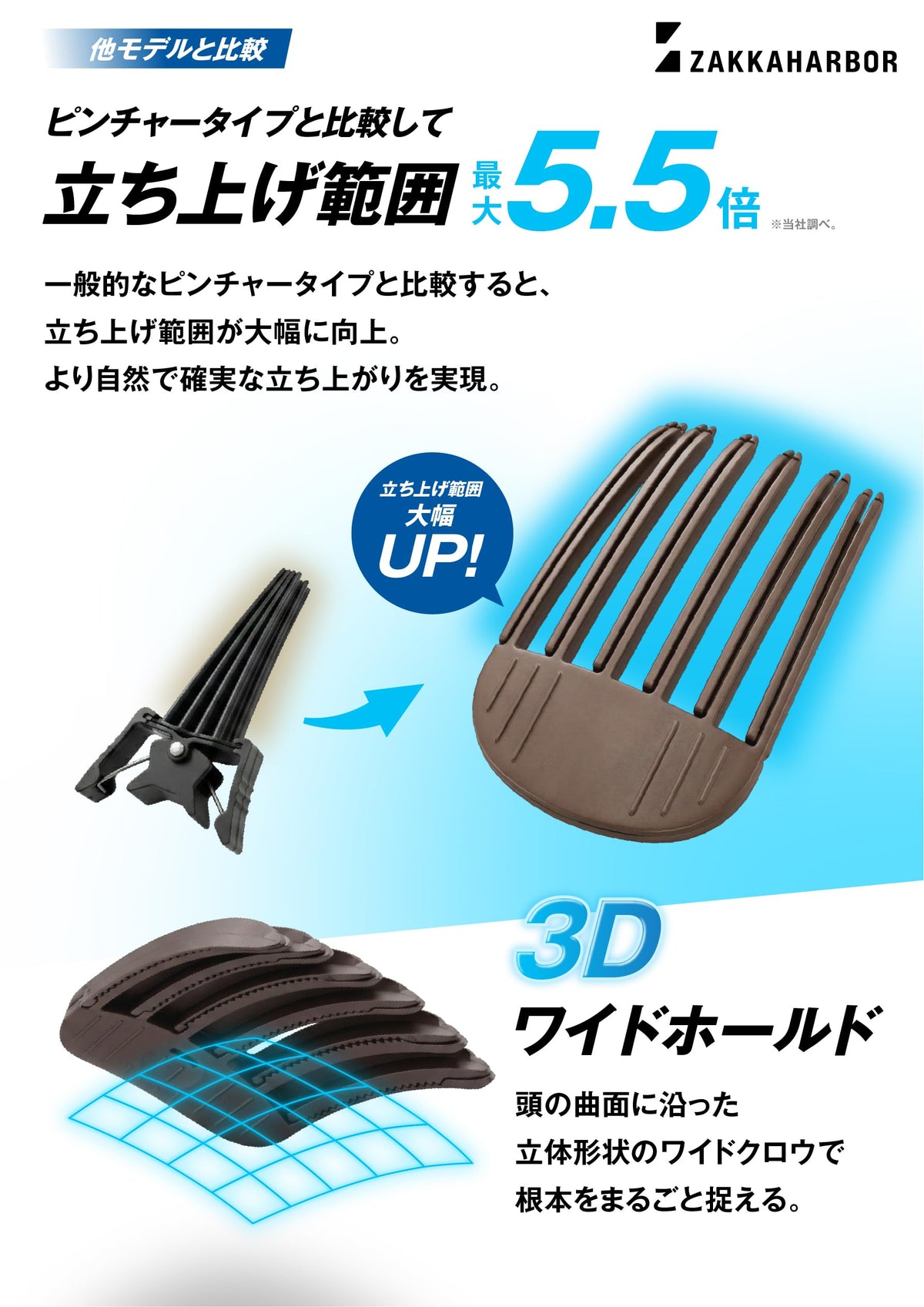 ZAKKA HARBOR Hair Volume Clip Set for Men with Center Parting