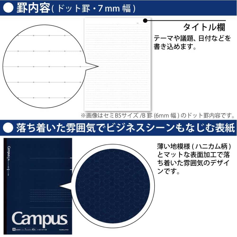 KOKUYO Campus Notebook A4 &amp; A5 with Dot Grid Sheets