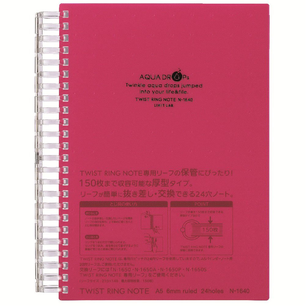 Lihit Lab Twist Ring Notebook A5, B6 &amp; Semi B5 with 30-100 Sheets