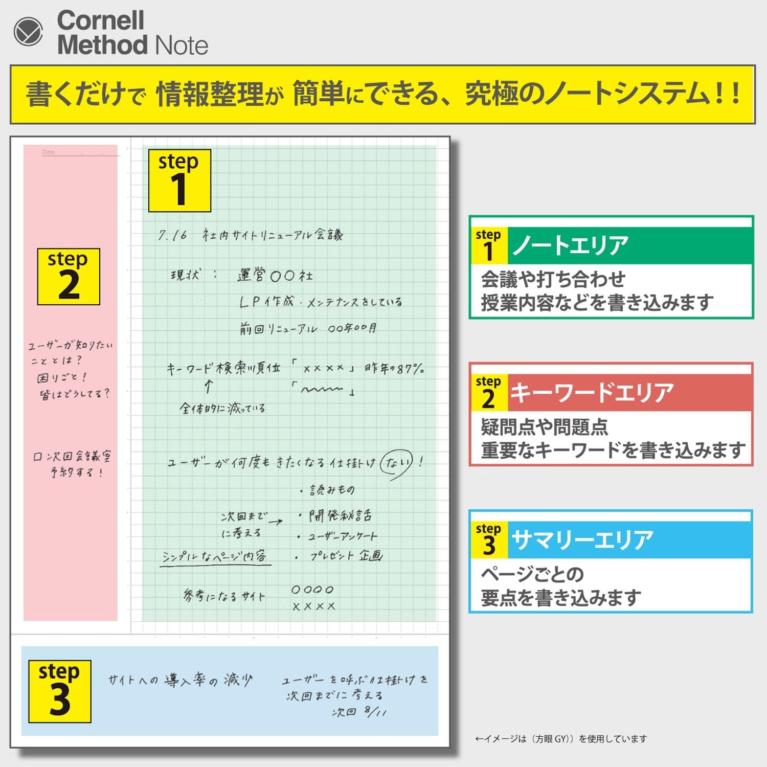 Gakken Sta:Ful Cornell Method Notebook B5 Set of 2