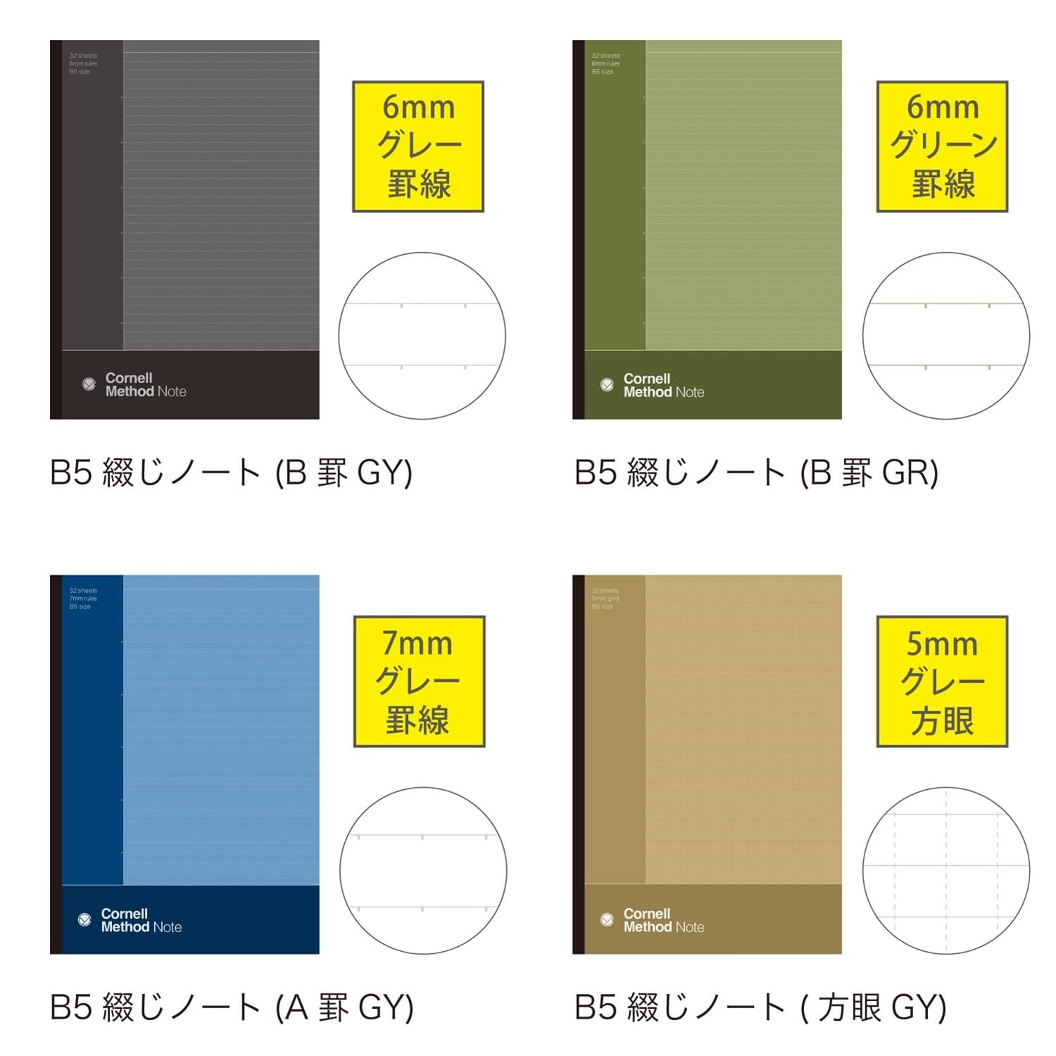 Gakken Sta:Ful Cornell Method Notebook B5 Set of 2