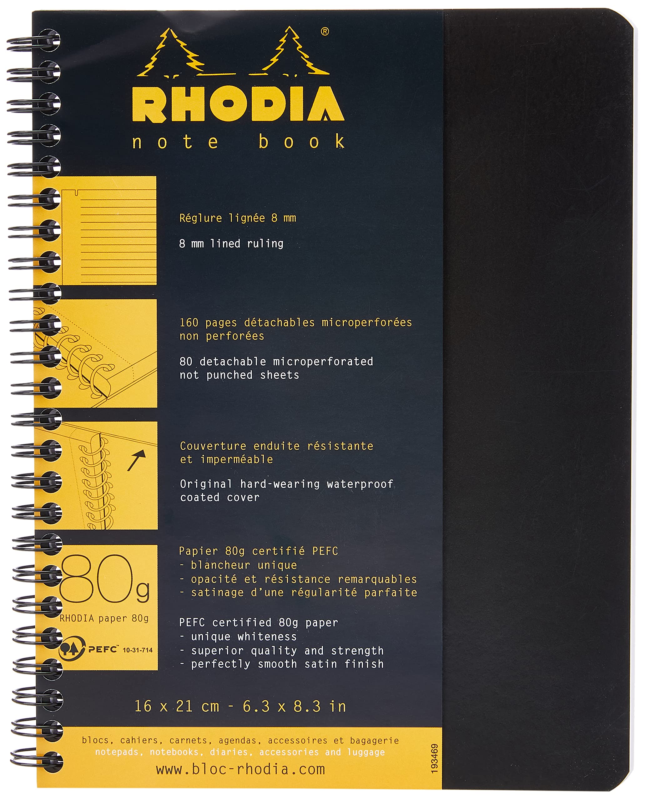 RHODIA Double Ring Notebook A5 &amp; A4 Classic 160 Pages Ruled &amp; Grid