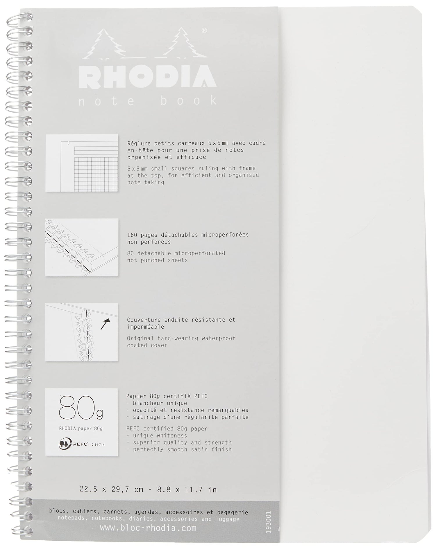 RHODIA Double Ring Notebook A5 &amp; A4 Classic 160 Pages Ruled &amp; Grid