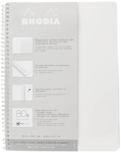 RHODIA Double Ring Notebook A5 &amp; A4 Classic 160 Pages Ruled &amp; Grid