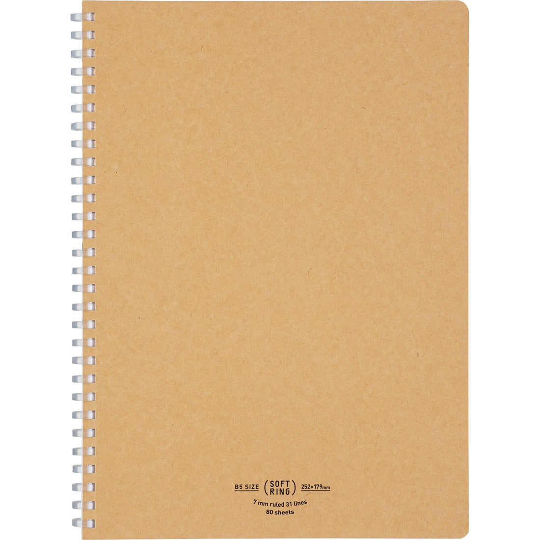 KOKUYO Soft Ring Notebook Natural 80 Sheets A5 &amp; Semi B5