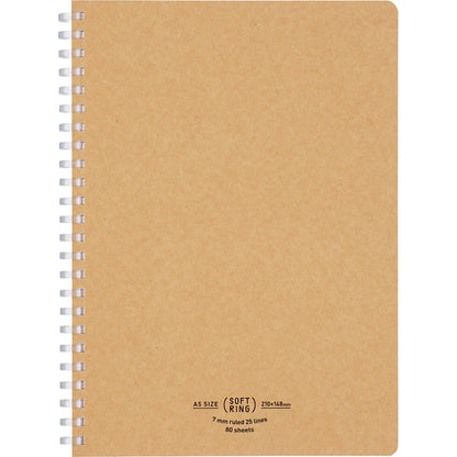 KOKUYO Soft Ring Notebook Natural 80 Sheets A5 &amp; Semi B5