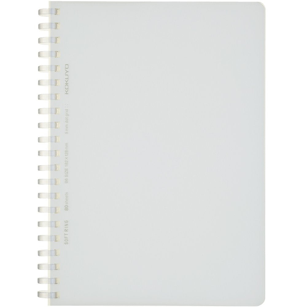 KOKUYO Soft Ring Notebook Clear B6 &amp; A6 with Dot Grid 80 Sheets
