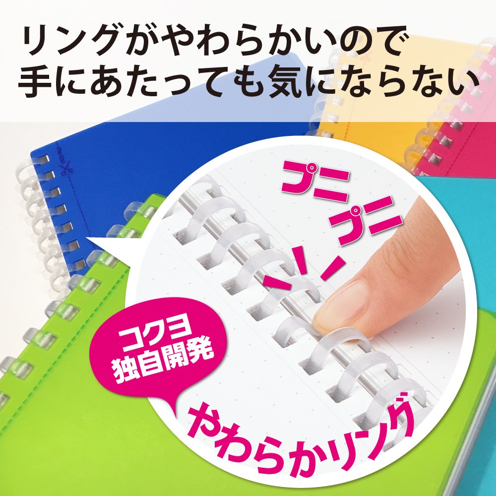 KOKUYO Soft Ring Notebook Clear B6 &amp; A6 with Dot Grid 80 Sheets