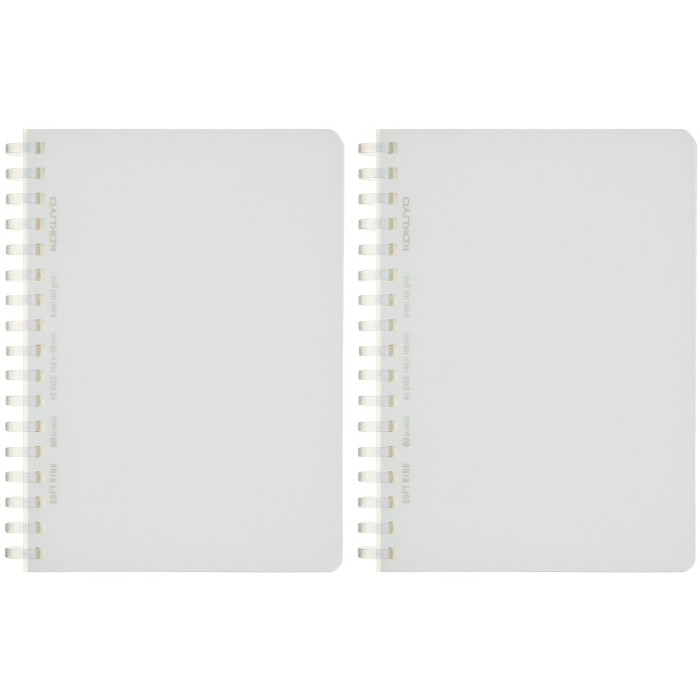 KOKUYO Soft Ring Notebook Clear B6 &amp; A6 with Dot Grid 80 Sheets