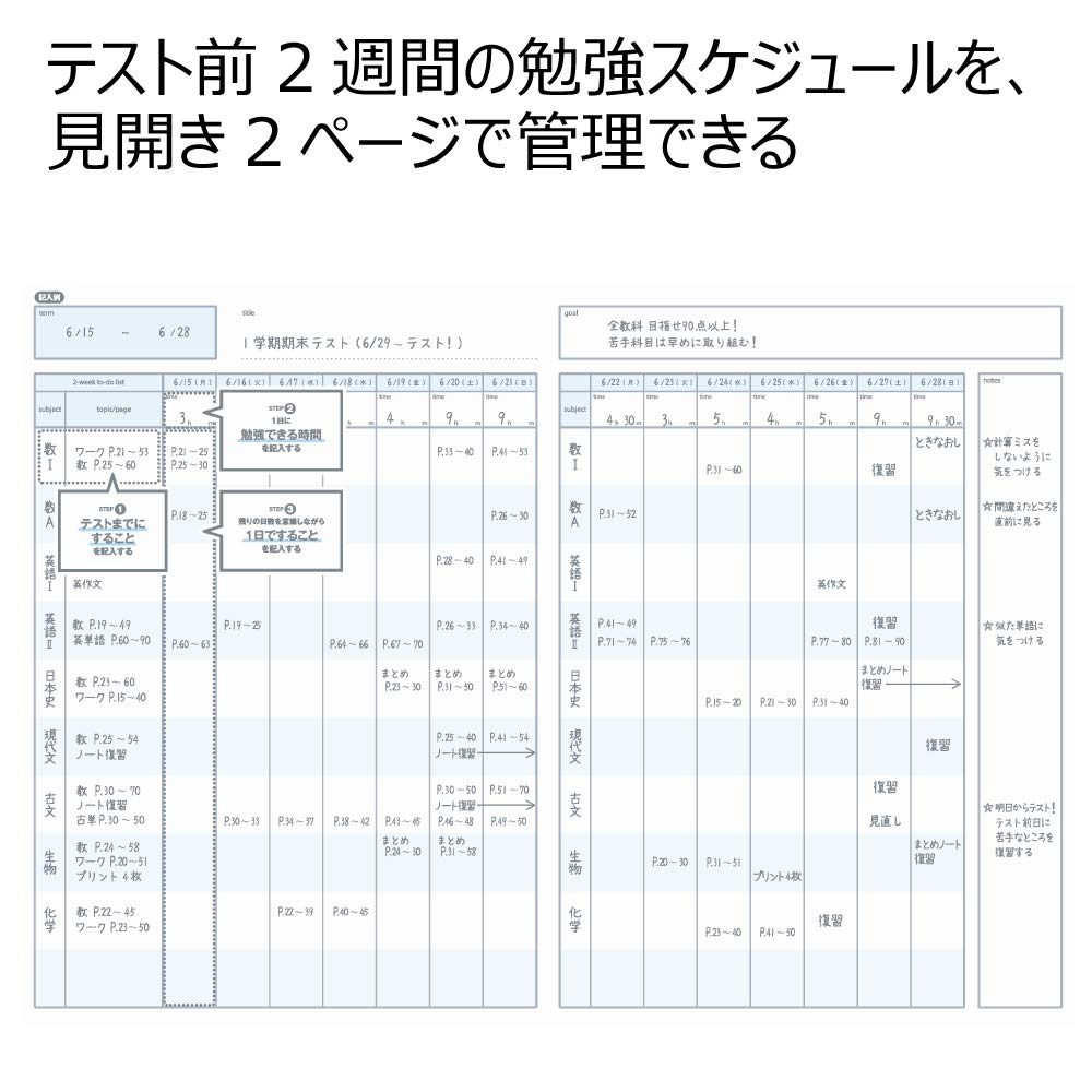 KOKUYO Campus Study Planner Notebook Set A5 &amp; B5 for Effective Planning