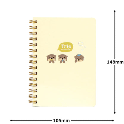 LABCLIP A6 Notebook with Lined Pages Featuring Trio Aquarium Designs