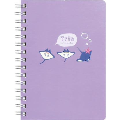 LABCLIP A6 Notebook with Lined Pages Featuring Trio Aquarium Designs