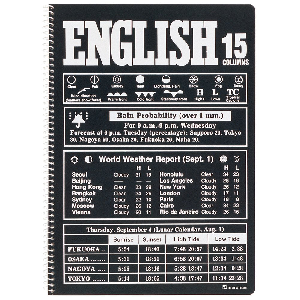 Maruman B5 English Writing Notebook Set with 15 Lines