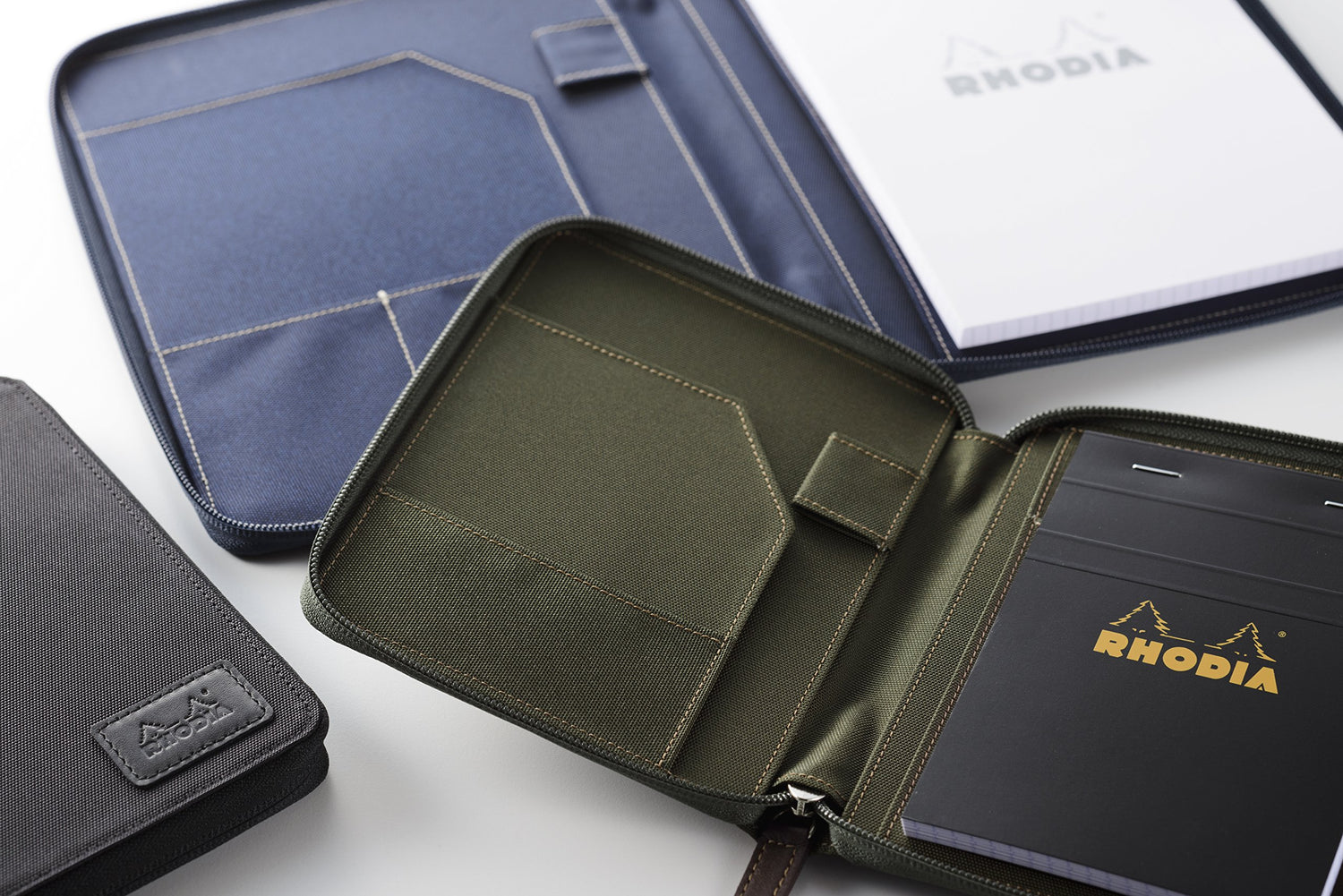 RHODIA Round Zip Case Notebook &amp; Memo Pad A5/A6 with Graph Paper