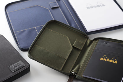 RHODIA Round Zip Case Notebook &amp; Memo Pad A5/A6 with Graph Paper