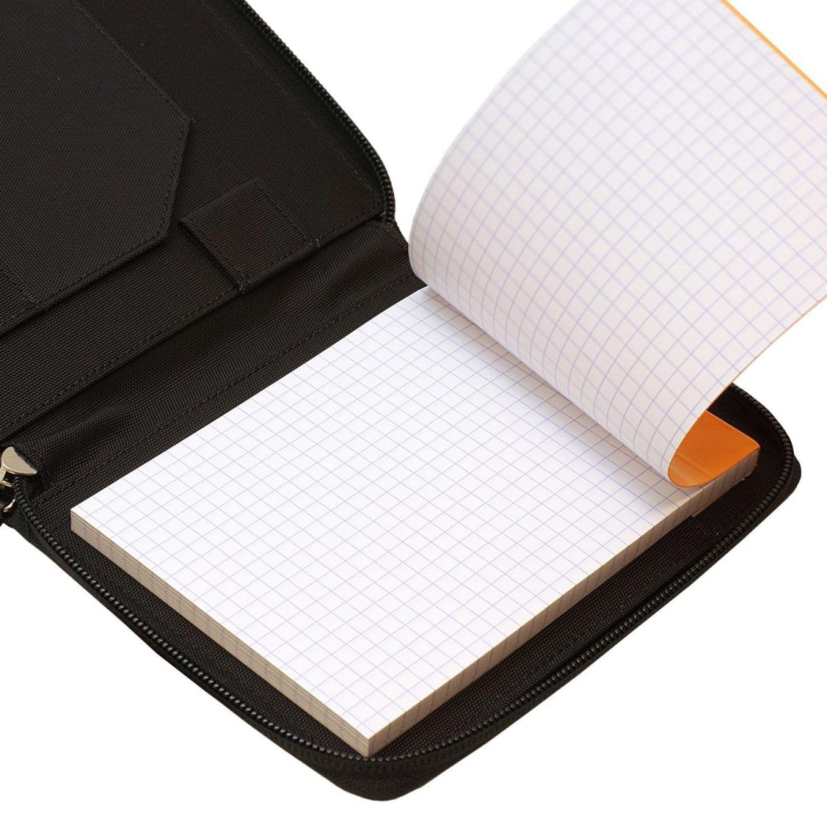 RHODIA Round Zip Case Notebook &amp; Memo Pad A5/A6 with Graph Paper