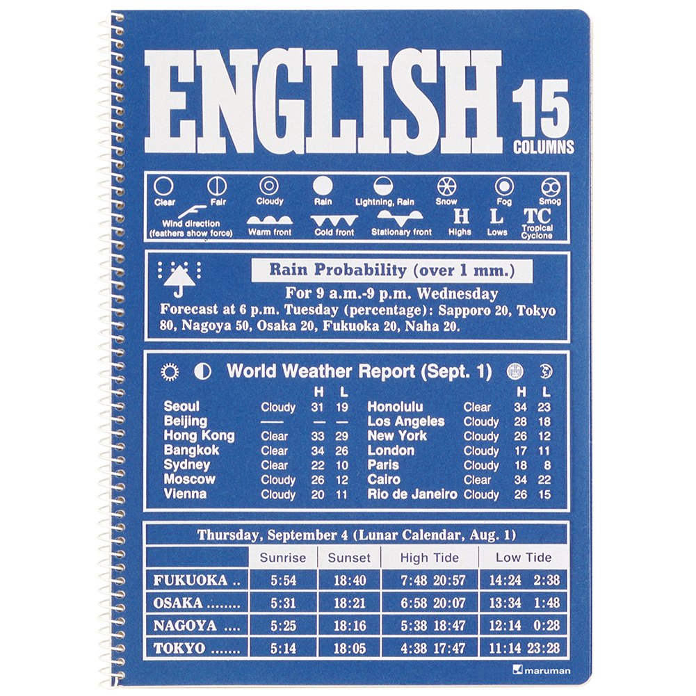 Maruman B5 English Writing Notebook Set with 15 Lines
