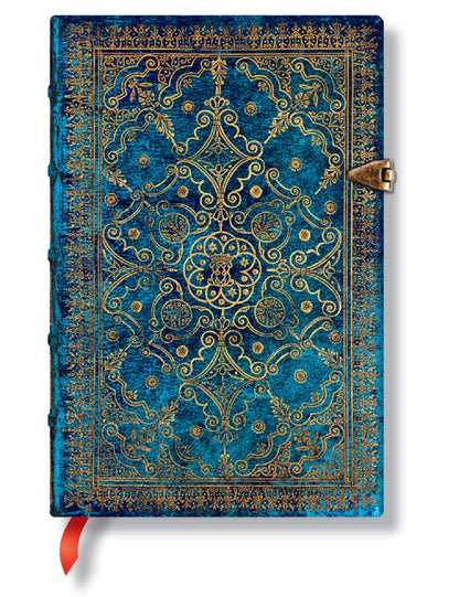 Paperblanks Lined Notebook in Deep Blue &amp; Akane for Elegant Note-Taking