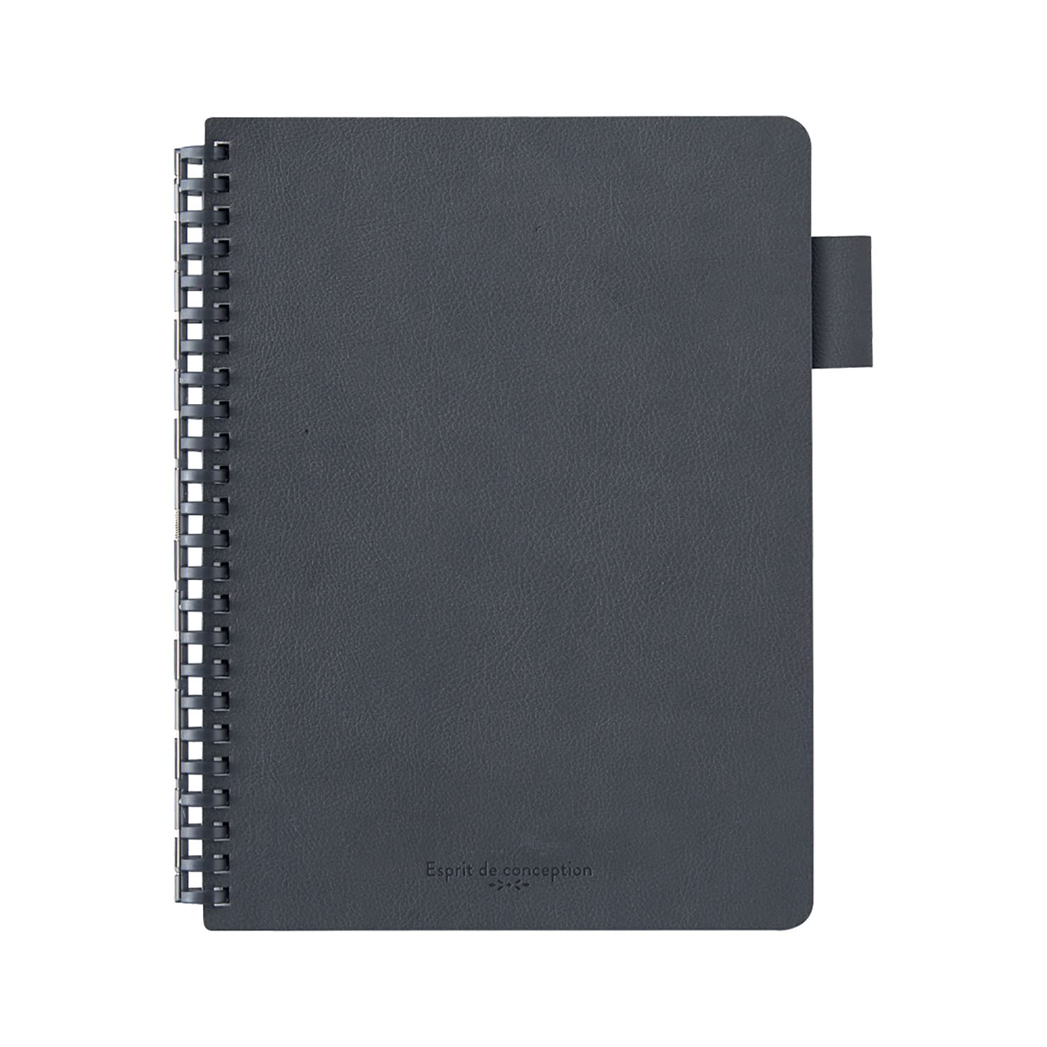 Lihit Lab A5 Open Ring Notebook Faux Leather Cover