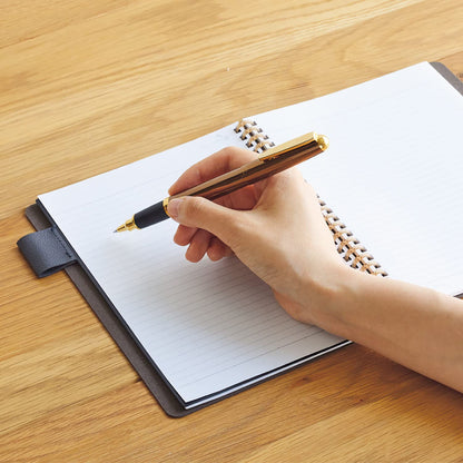 Lihit Lab A5 Open Ring Notebook Faux Leather Cover