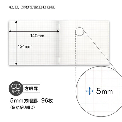 Apica Premium CD Notebook A5 Size Graph Paper, Blank Pages &amp; Wide Rule