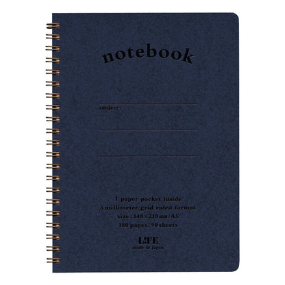 LIFE Notepad &amp; Notebook with Pocket Graph Paper B6 &amp; A5 Sizes