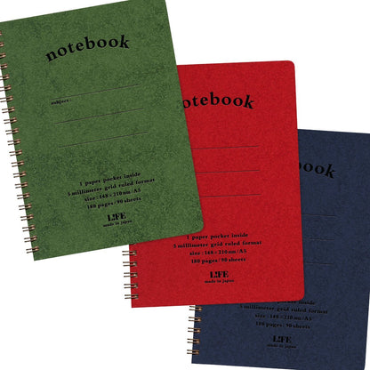 LIFE Notepad &amp; Notebook with Pocket Graph Paper B6 &amp; A5 Sizes