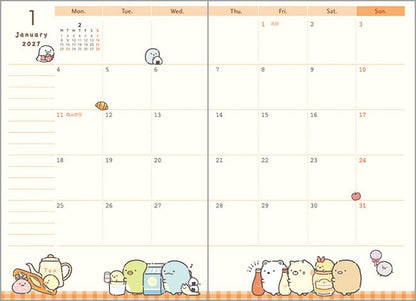 San-X 2026 Monthly &amp; Weekly Planner with Pocket and Index Options