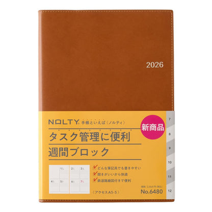 NOLTY A5 Weekly Planner &amp; Organizer - Camel &amp; Black Variants
